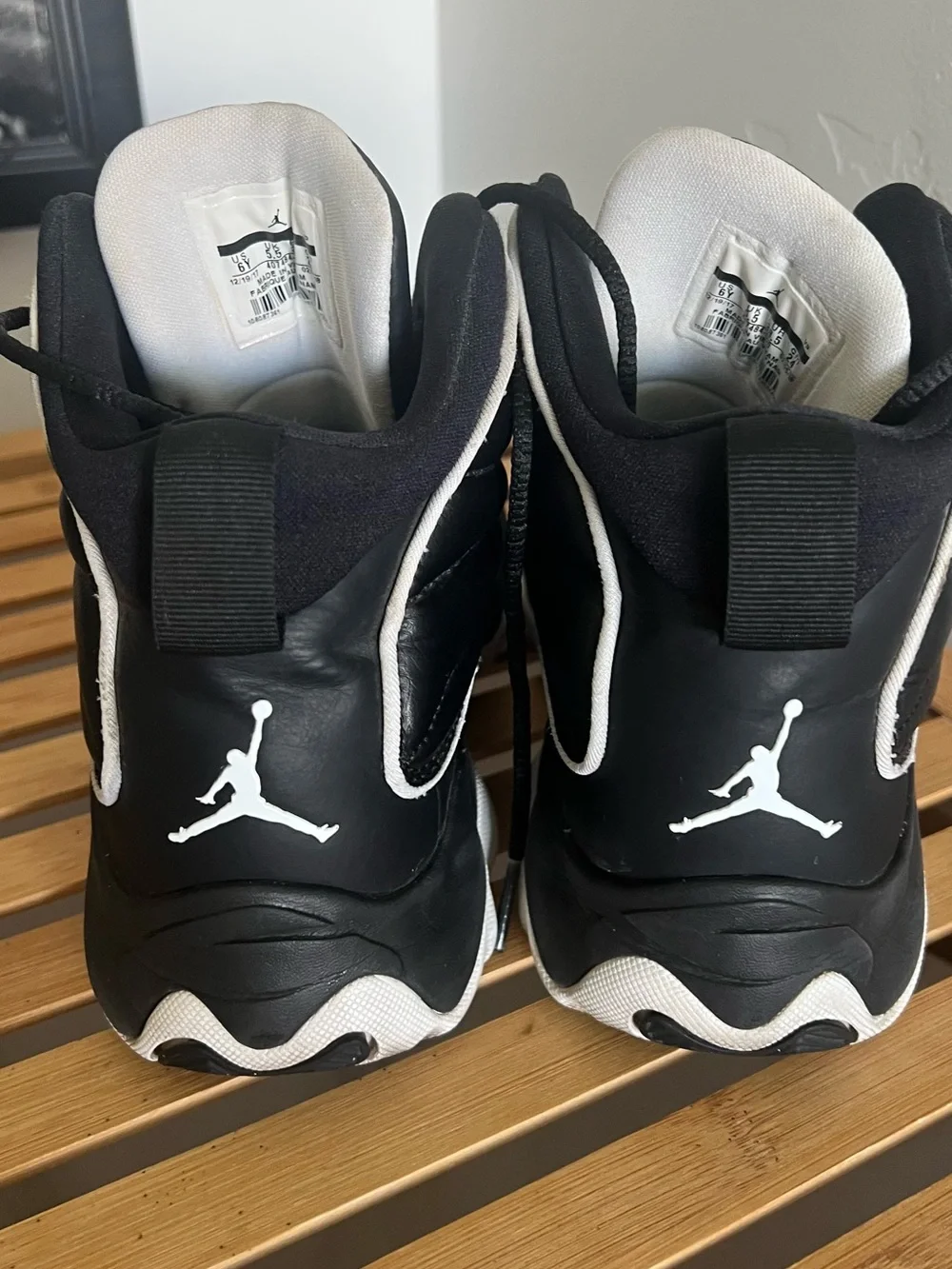 Jordan Men's Black and White High-Top Athletic Sneakers